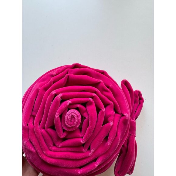 Vintage FRENCH ROOM Fuchsia Pink Velvet Pleated Bow Turban Juliet Hat - Picture 6 of 16